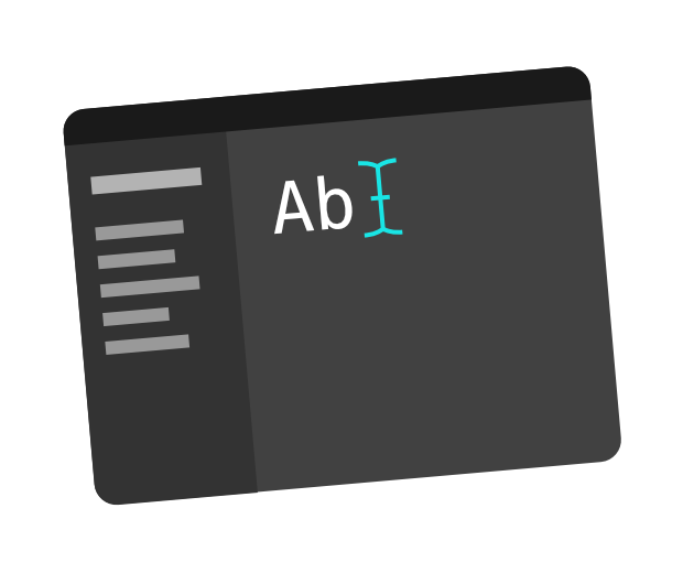 Graphic of a generic text editor interface